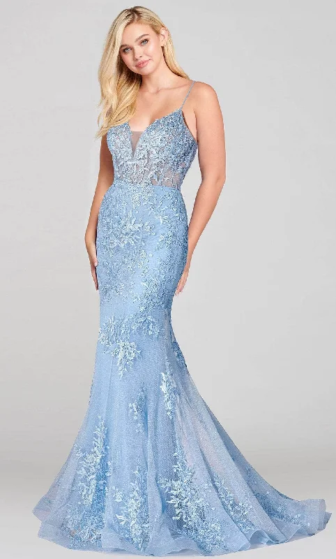 prom dresses for winterEllie Wilde EW121055 - Embroidered Sleeveless Prom Dress