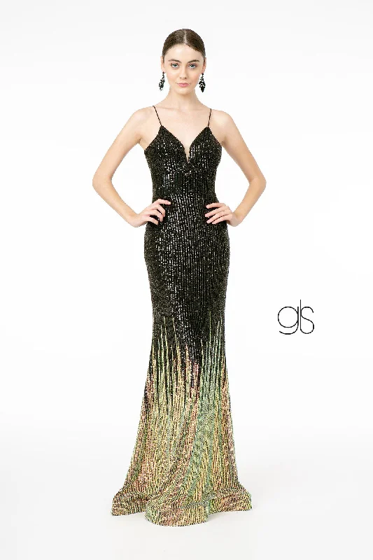 Formal Dress for EveningsAllover Ombre Sequin Mermaid Gown by Elizabeth K GL2899