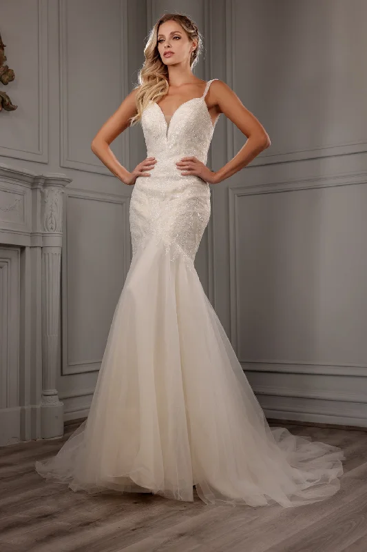 Formal Dress for Civil CeremoniesEmbroidered Mermaid Bridal Gown by Abby Lane 97155