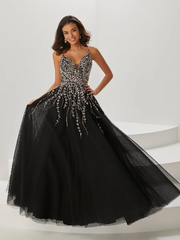 Formal Dress for Oscar NightsBeaded Tulle Sleeveless A-line Gown by Tiffany Designs 16934