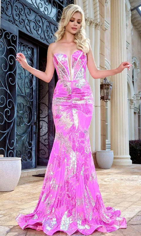 prom dresses for summerPortia and Scarlett PS24317 - Plunging Sweetheart Mermaid Prom Gown