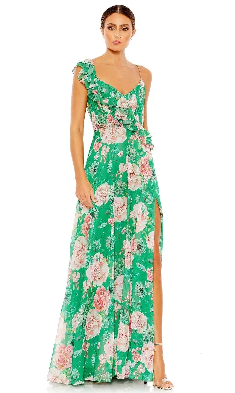 prom dress cleaningIeena Duggal 9175 - Floral Print V-Neck Prom Gown