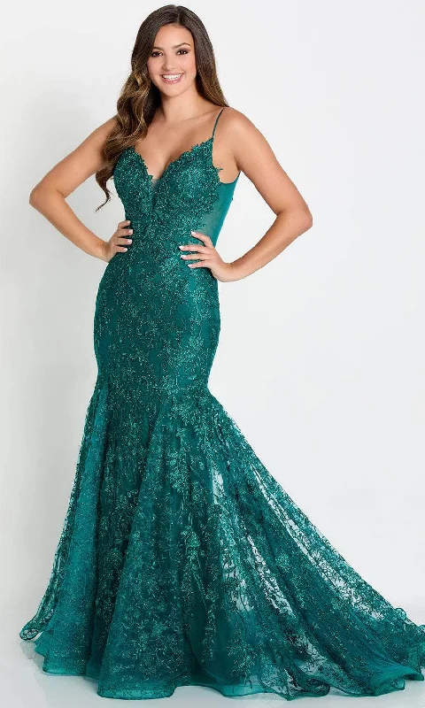 budget-friendly prom dressesEllie Wilde EW34093 - Lace Applique Trumpet Prom Dress