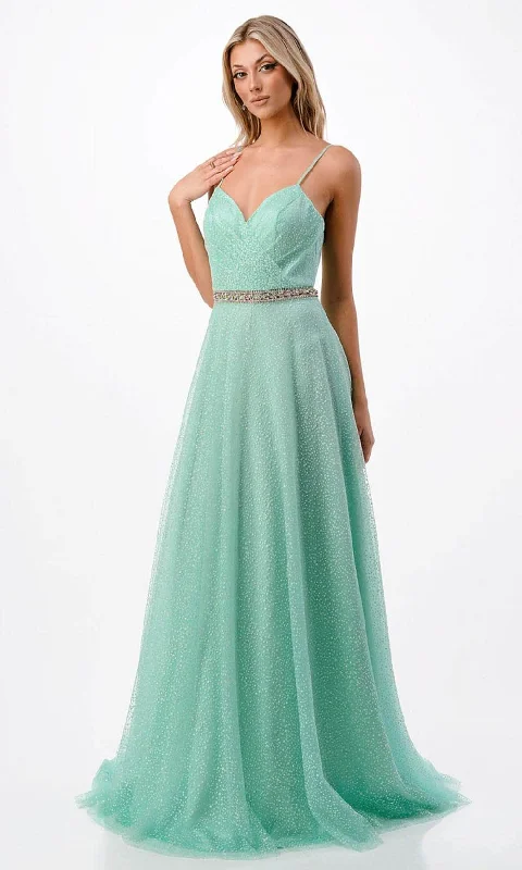 sweetheart neckline prom dressesAspeed Design P2105 - Spaghetti Straps Beaded Prom Gown