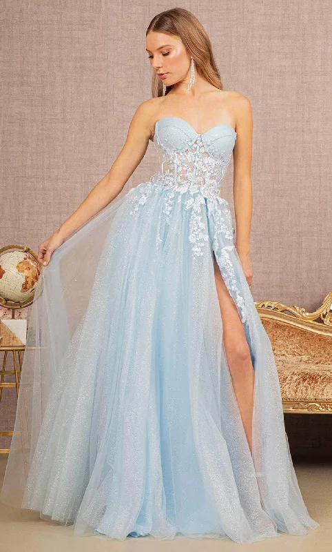 prom dresses with pocketsElizabeth K GL3153 - Strapless Embroidered Prom Dress