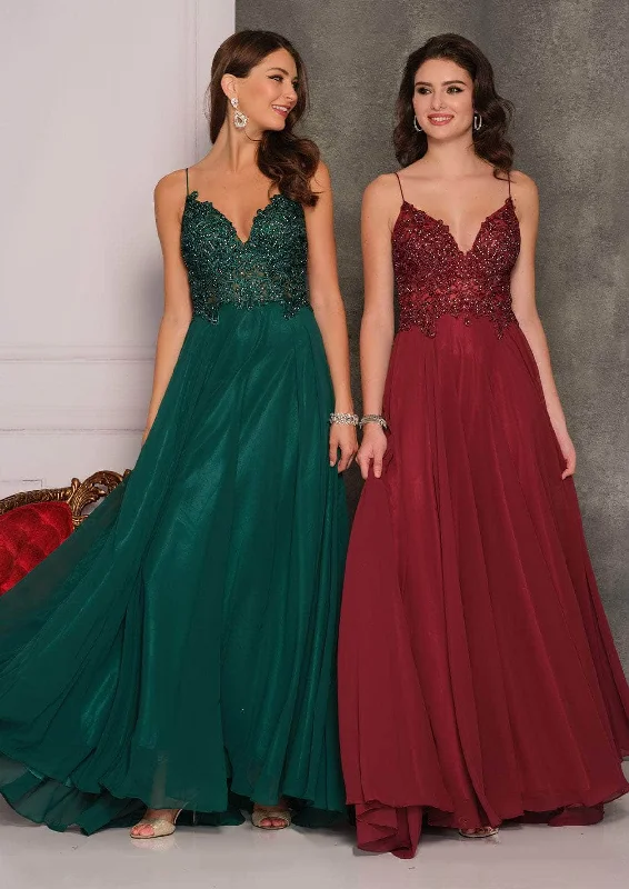 prom dress inspiration galleriesDave & Johnny - A7248 Semi Sheer Lace Top Spaghetti Strap Prom Dress