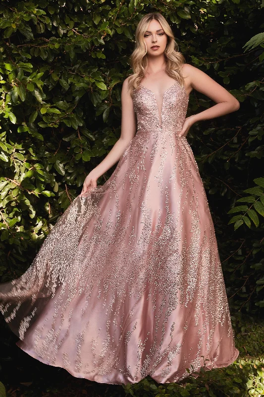 Formal Dress for Rustic ThemesSleeveless Glitter Gown by Cinderella Divine J819