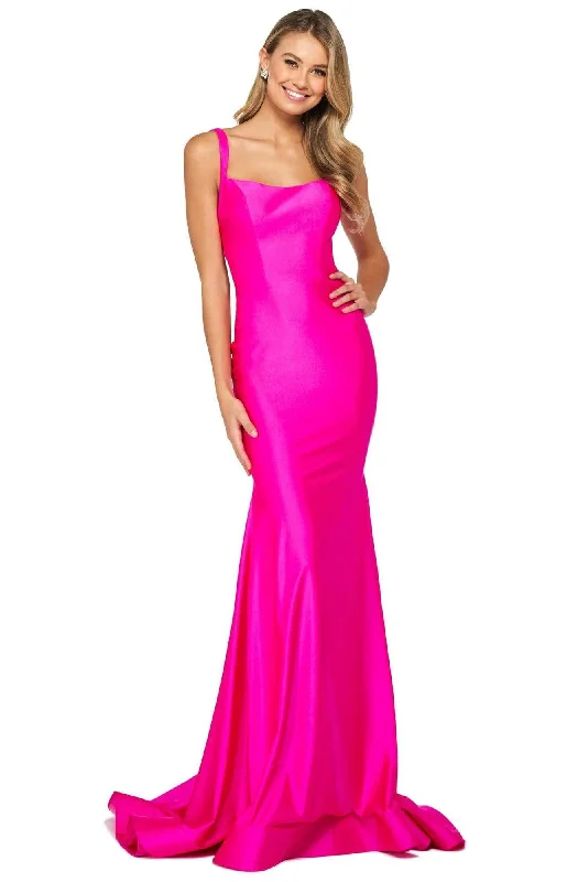 budget-friendly prom dressesSherri Hill - 53906 Scoop Neck Jersey Trumpet Junior Prom Dress