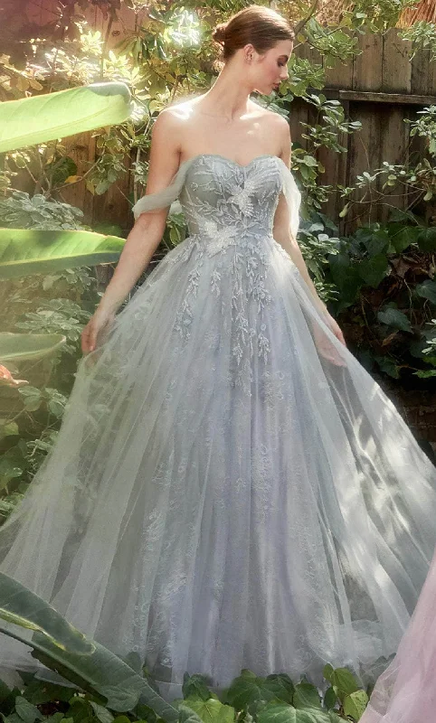 vintage prom dressesAndrea and Leo - Aviary Embroidered Prom Gown A1149 - 1 pc Haze Blue In Size 4 Available