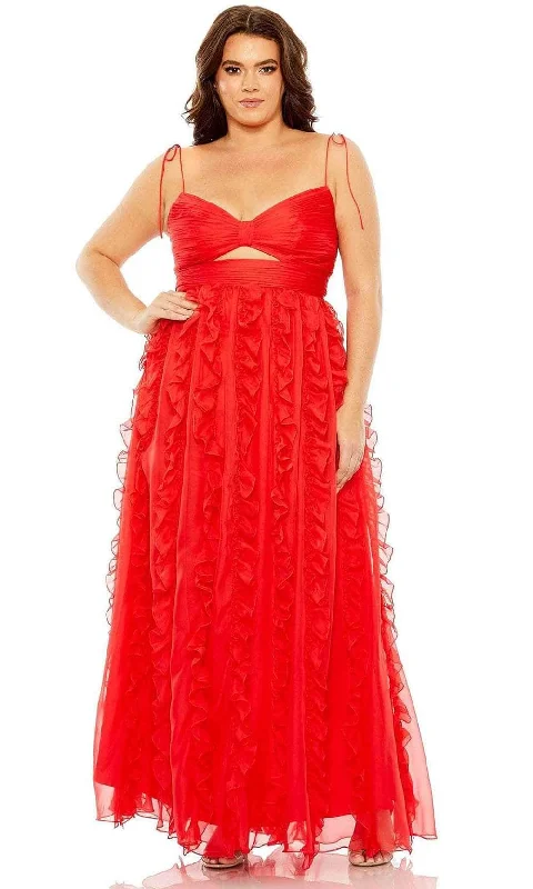 elegant prom dressesMac Duggal 68543 - Ruffled Skirt Plus Size Prom Dress