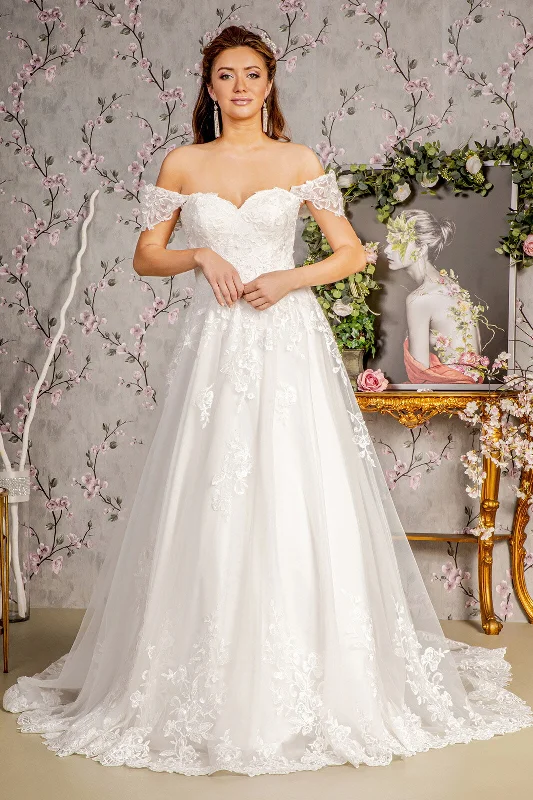 Formal Dress for Sports AwardsEmbroidered Off Shoulder Bridal Gown by GLS Gloria GL3481