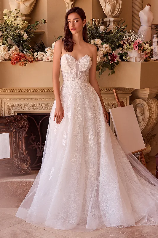 Formal Dress Trends 2023Applique Strapless A-line Bridal Gown by Ladivine WL052