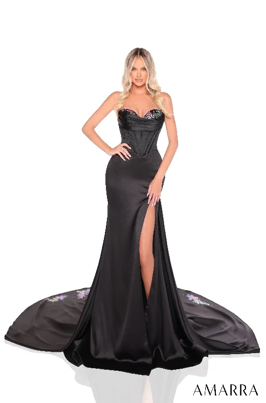 Formal Dress for PageantsHeat Stone Strapless Slit Gown by Amarra 88272