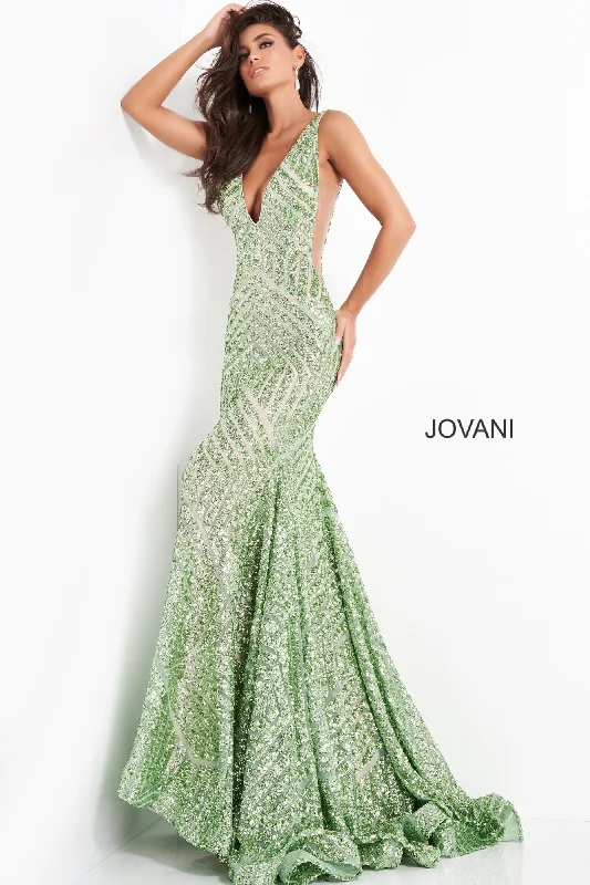 Formal Dress for Cruise Ship EventsSequin Fitted Sleeveless Gown by Jovani 59762