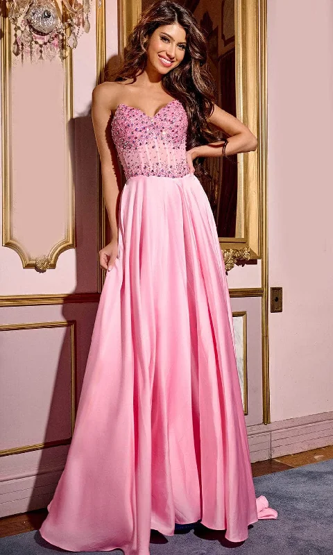 vintage prom dressesJovani D6021 - A-Line Silhouette Strapless Prom Gown