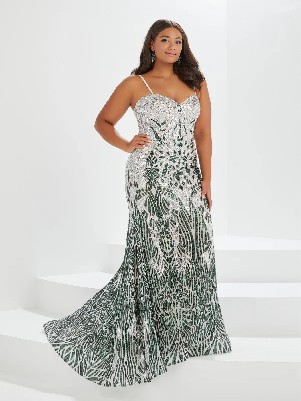 Formal Dress for Talent ShowsPlus Size Ombre Sequin Mermaid Gown by Tiffany Designs 16042