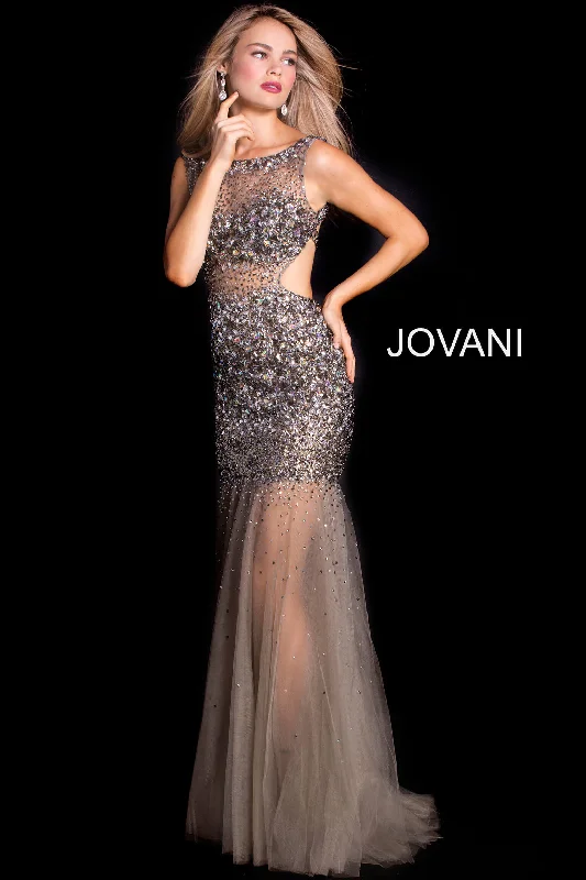 Formal Dress for Literary AwardsBeaded Sheer Fitted Sleeveless Gown by Jovani 171100