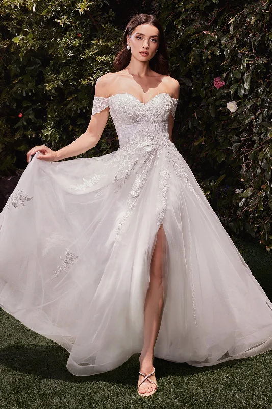 Formal Dress for GraduationsApplique Off Shoulder Bridal Gown by Ladivine C159W