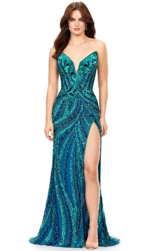 prom dresses with built-in petticoatsAshley Lauren 11236 - Strapless Embellished Prom Gown