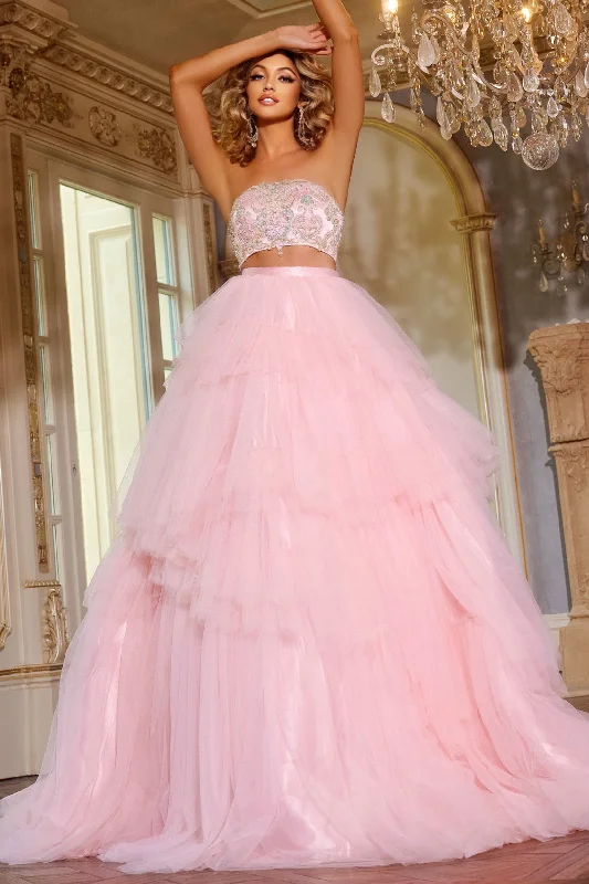 Formal Dress for Proms2-Piece Strapless A-line Ruffled Gown by Jovani D5112