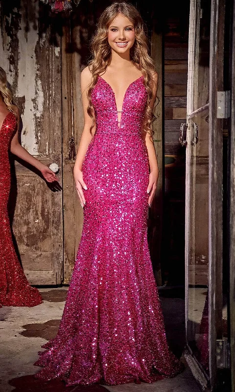 flowy prom dressesPortia and Scarlett PS24041 - Strap-Ornate Waist Prom Dress