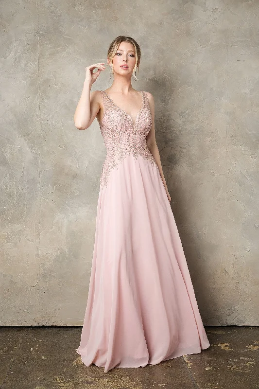 Formal Dress for Opera NightsBeaded Sleeveless A-line Chiffon Gown by Juno 0926