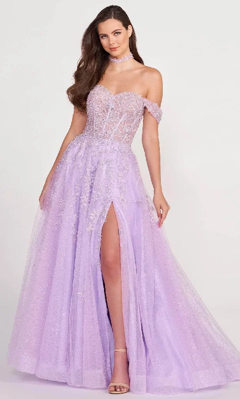 custom prom dressesEllie Wilde EW34081 - Off Shoulder Embellished Prom Gown