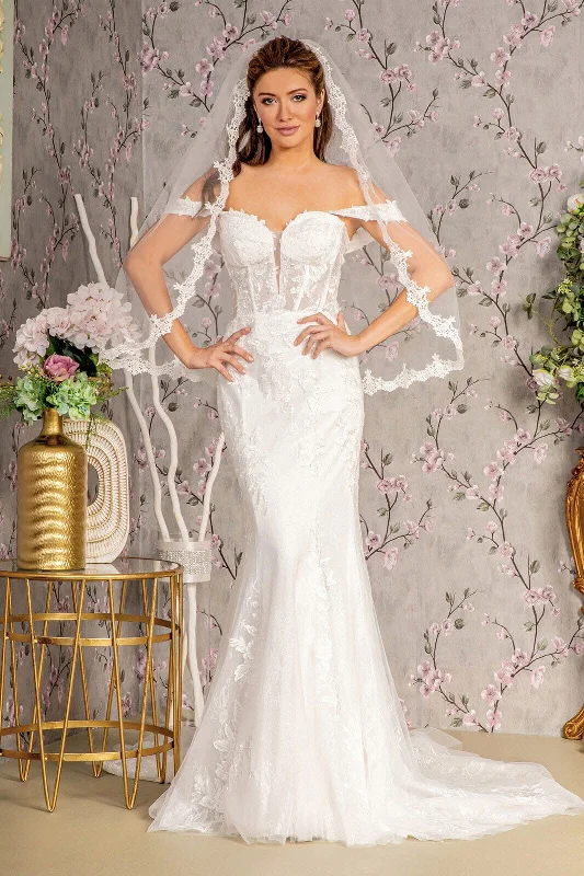 Formal Dress for Urban ThemesOff Shoulder Corset Bridal Mermaid Gown by GLS Gloria GL3488