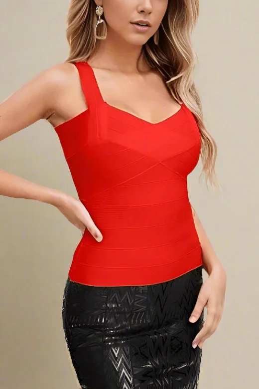 women's tops for boho-chic stylesJay Bandage Top - Lipstick Red