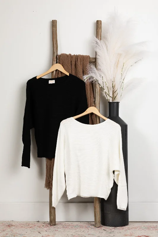 women's tops for those who love to experiment with fashionDolman Pullover With Cable Knit Rib Top