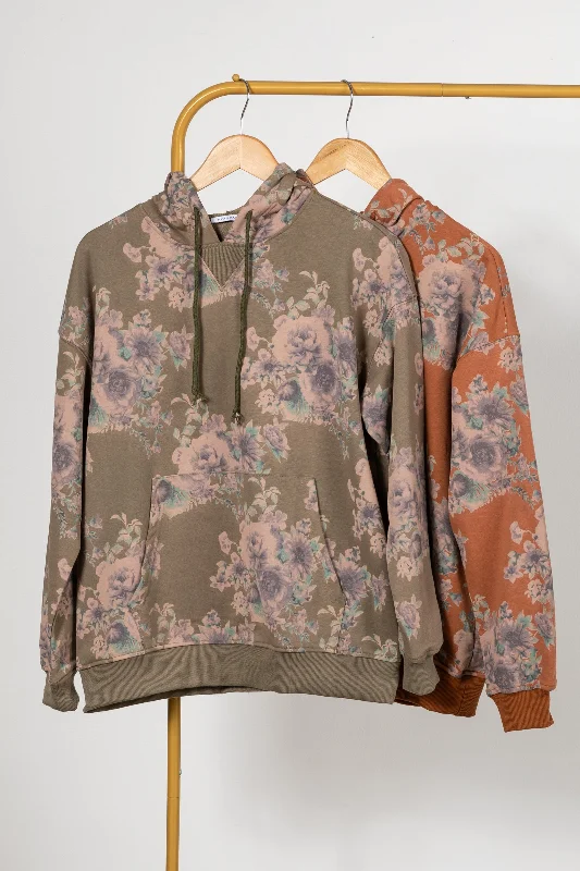 women's tops that offer a perfect blend of style, comfort, and affordabilityFloral Print Hooded Top With Pocket