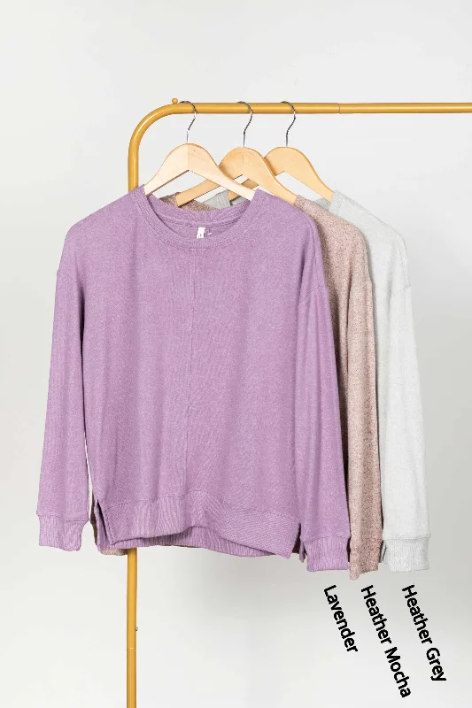 chic women's tops for everyday wearHacci Brushed Pullover Knit Top