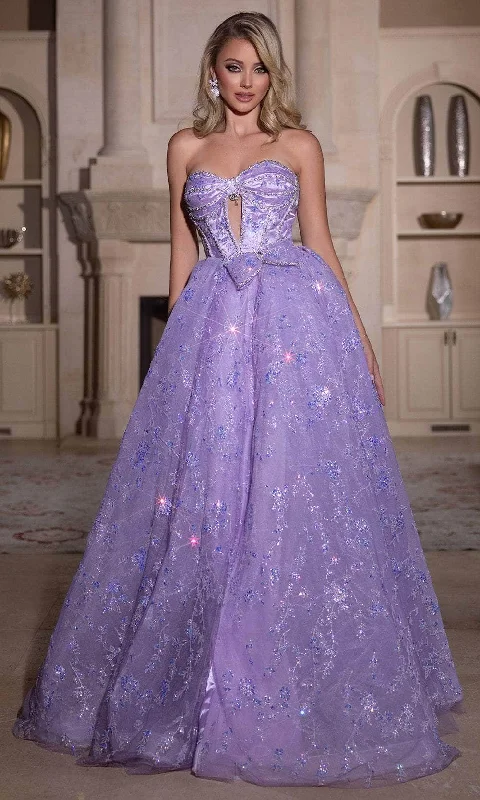 mini prom dressesPortia and Scarlett PS25315 - Glitter Lace A-Line Prom Gown