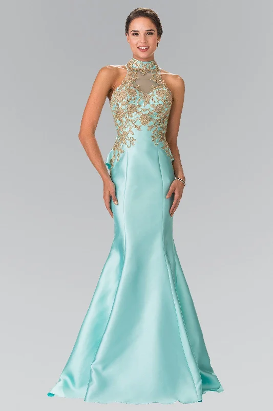 Formal Dress for Horse RacesRuffled Illusion Mermaid Gown by Elizabeth K GL2280