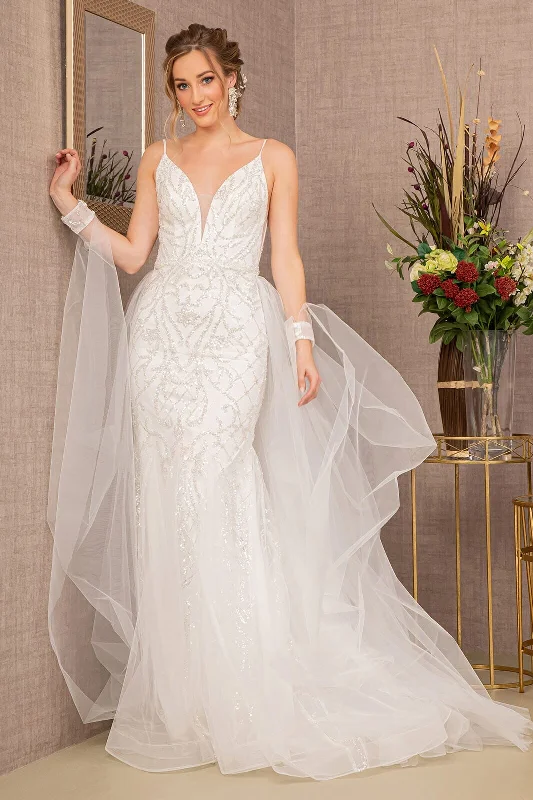 Women's Formal Dress OptionsBeaded V-Neck Bridal Mermaid Gown by GLS Gloria GL3157