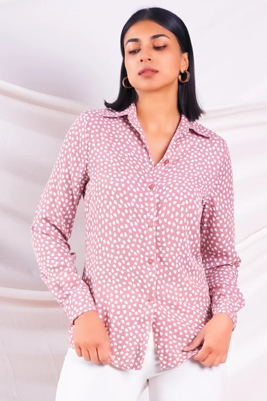 women's tops for those who want to stay updated with the latest fashion trendsPink Printed Shirt