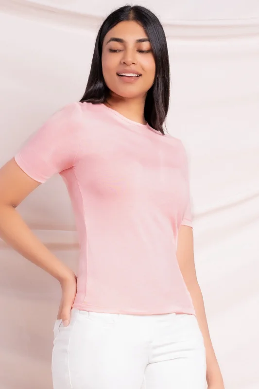 women's tops with unique designsBasic Round Neck T-Shirt