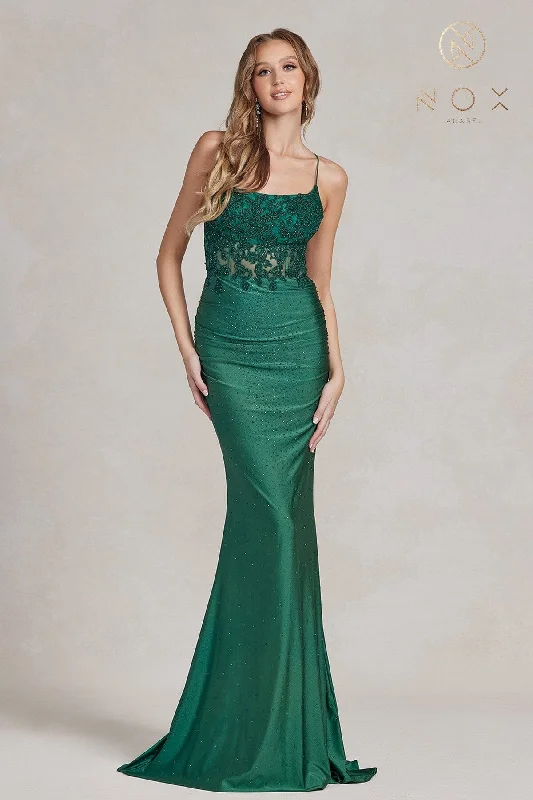 Formal Dress for GraduationsEmbroidered Corset Mermaid Gown by Nox Anabel E1186