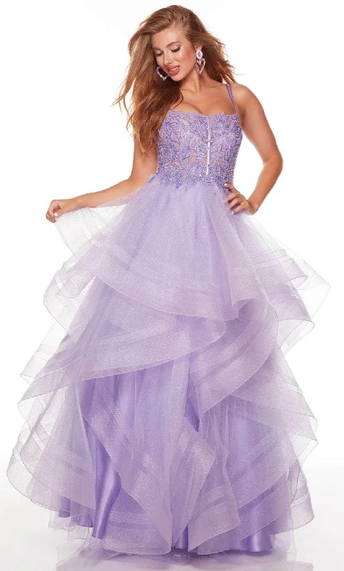 chiffon prom dressesAlyce Paris 61302 - Tiered Tulle Prom Dress