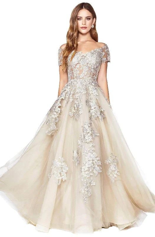 prom dress inspiration galleriesCinderella Divine C20 - Short Sleeve A-Line Prom Dress