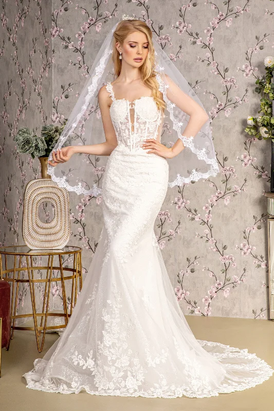 Formal Dress for Beauty ContestsApplique Sleeveless Mermaid Bridal Gown by GLS Gloria GL3478