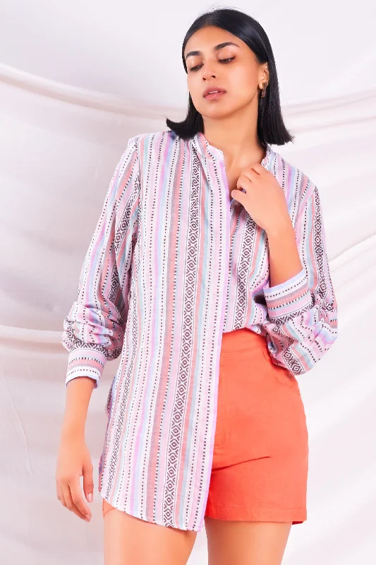 women's tops for those who love to shop for unique findsMulticolor Relaxed Shirt