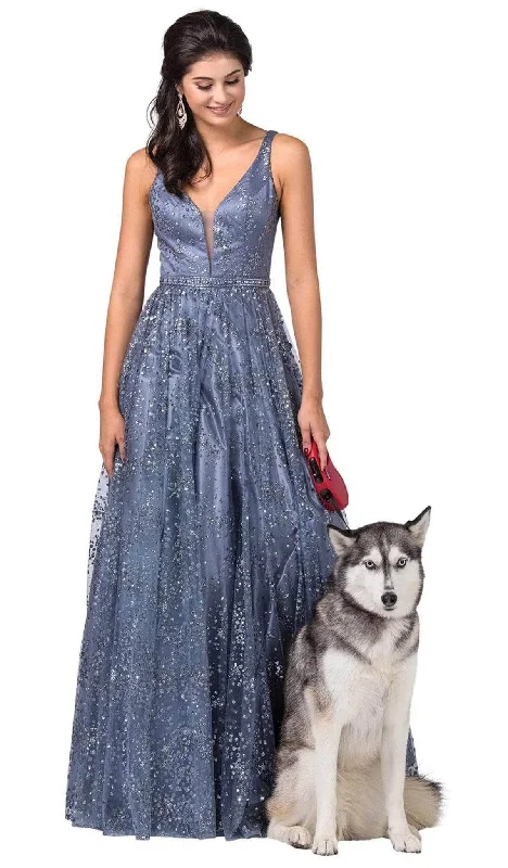 prom dress style guidesDancing Queen - Glittering A-line Prom Gown 2650 - 1 pc Steel Blue In Size 3XL Available