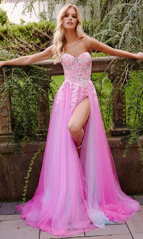 ball gown prom dressesJovani - Embellished Corset Prom Dress 23713SC