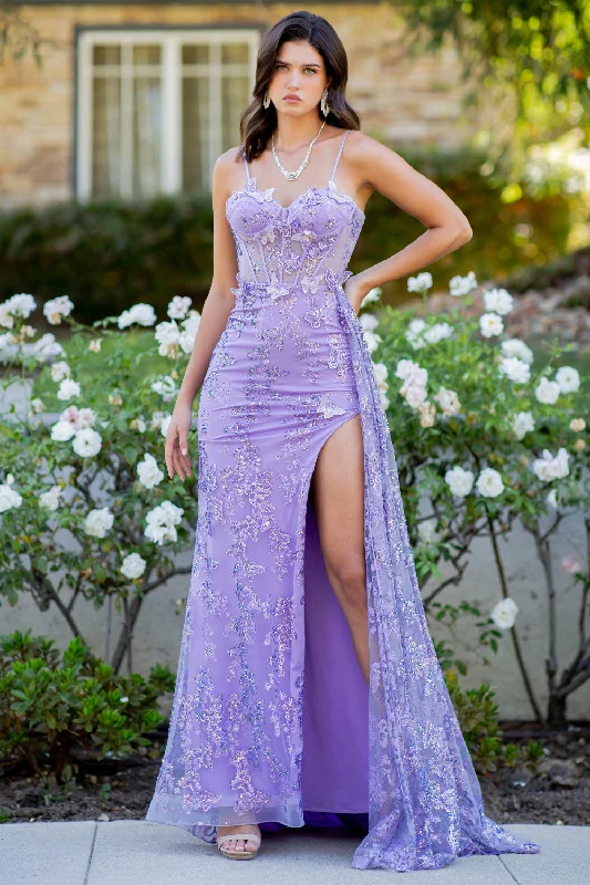 Formal Dress for Resort Events3D Butterfly Sleeveless Slit Gown by Cinderella Couture 8079J