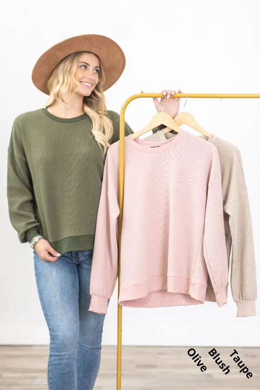 women's tops for those who love to shop for unique findsTwo-Tone Textured Terry Knit Top