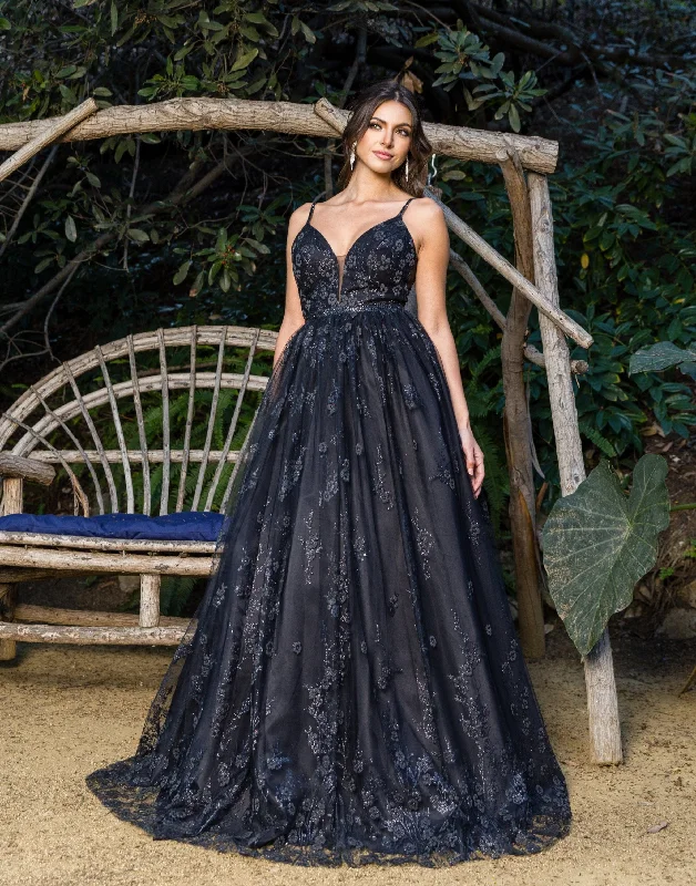 Affordable Formal Dress OptionsGlitter Print A-line Gown by Cinderella Couture 8039J