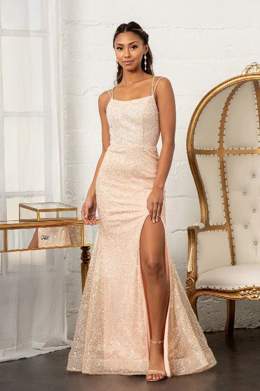 Formal Dress for QuinceañerasFitted Lace-Up Embellished Gown by Elizabeth K GL3052