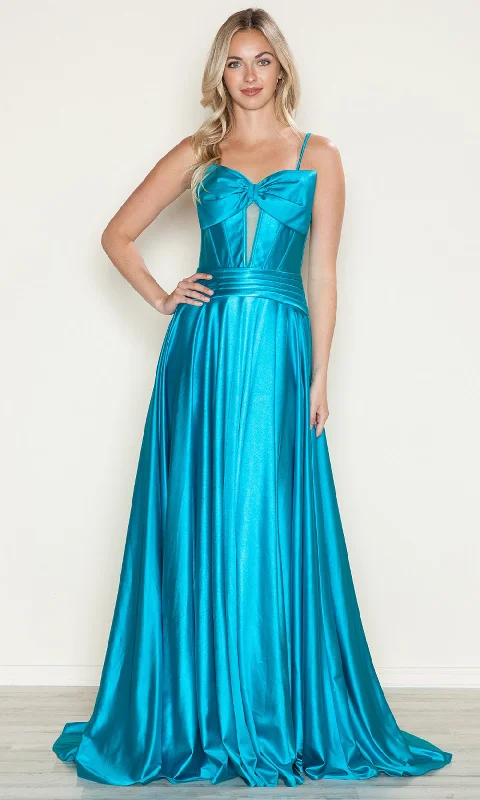 petite prom dressesPoly USA 9702 - Sweetheart Pleated Waist Prom Dress